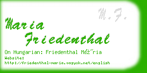 maria friedenthal business card